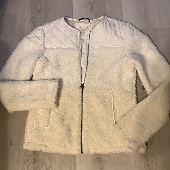Prana good luxe White Furry Full Zip Jacket Great‎ - Picture 13 of 14